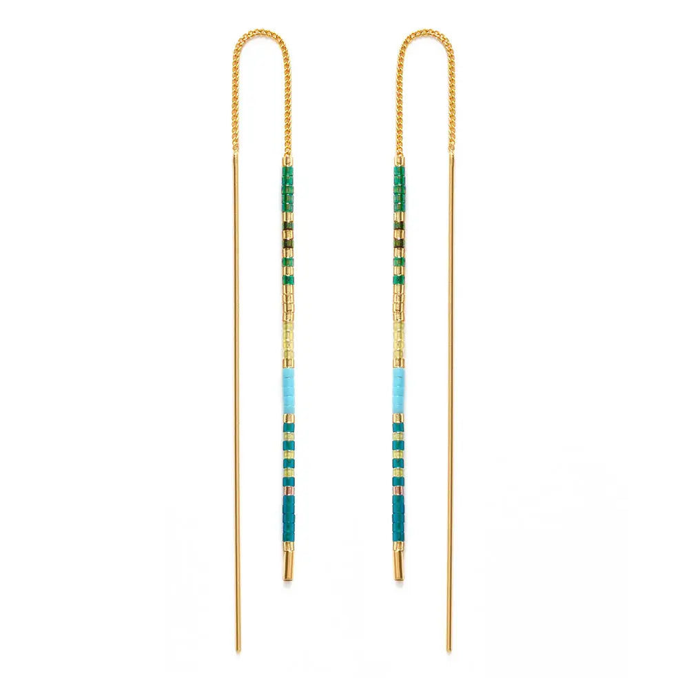 Miyuki Seed Bead Threader Earrings