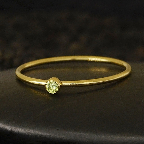 Final Sale - Stacking Birthstone Rings - Gold