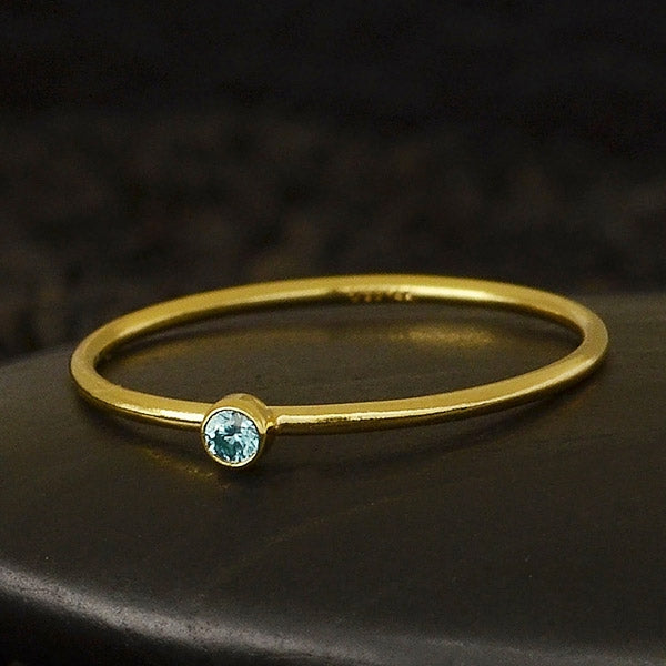 Final Sale - Stacking Birthstone Rings - Gold