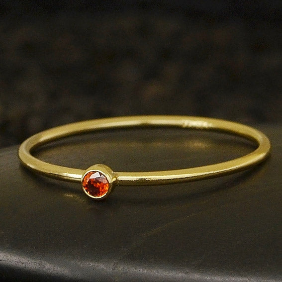 Final Sale - Stacking Birthstone Rings - Gold