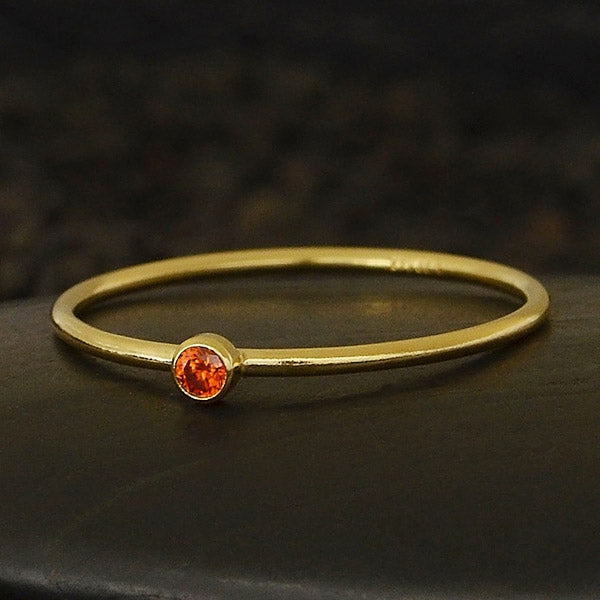 Final Sale - Stacking Birthstone Rings - Gold