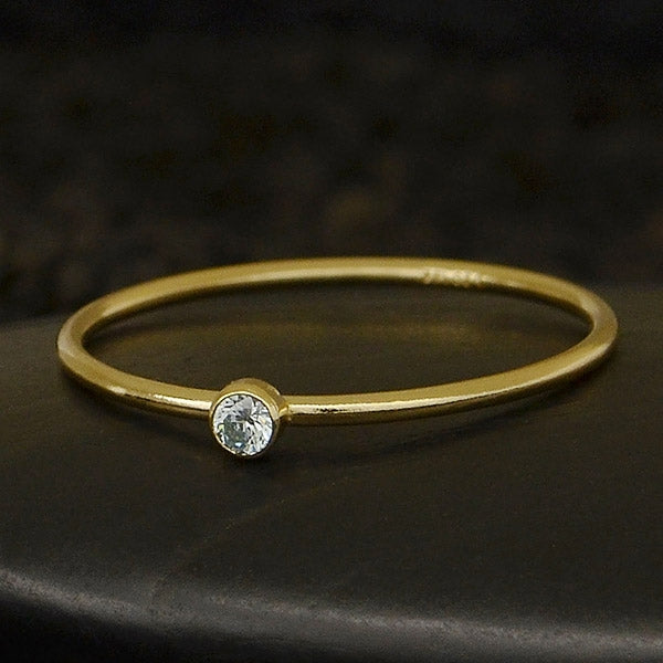 Final Sale - Stacking Birthstone Rings - Gold