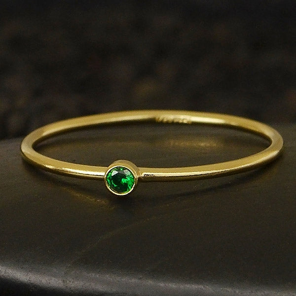 Final Sale - Stacking Birthstone Rings - Gold