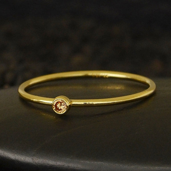 Final Sale - Stacking Birthstone Rings - Gold