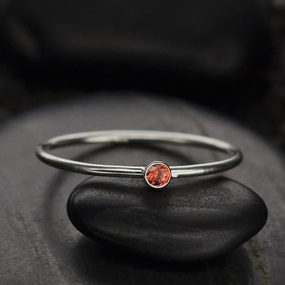 Stacking Birthstone Rings - Silver