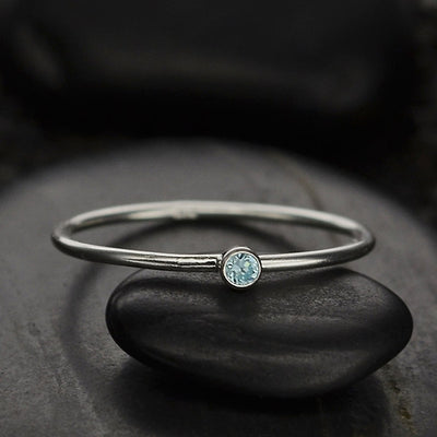 Stacking Birthstone Rings - Silver