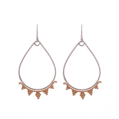 Henna mixed metal earrings are bold and beautiful just like you. Artisan made in the USA, a Bronwen Jewelry favorite