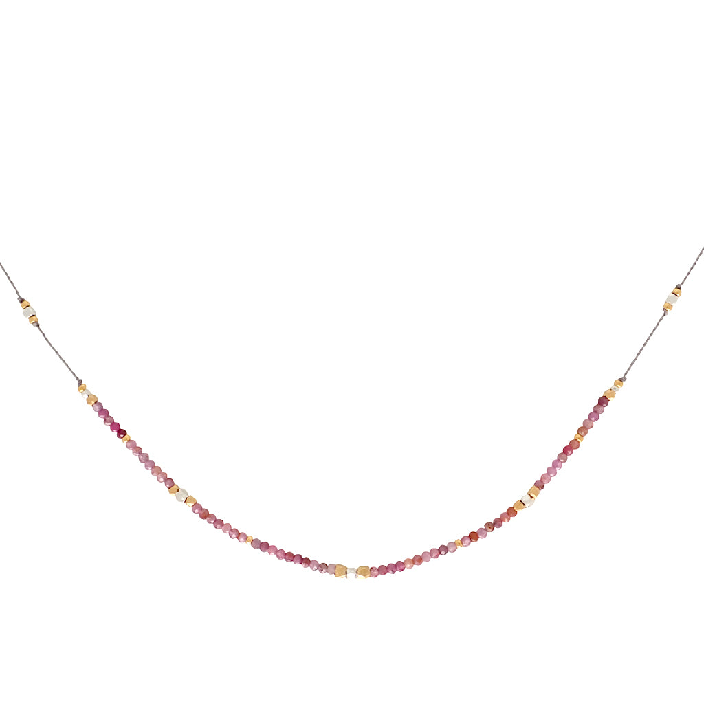 Journey necklaces are elegant and easy with tiny gemstones and mixed metals. Durable, delicate, decidedly Bronwen Jewelry.