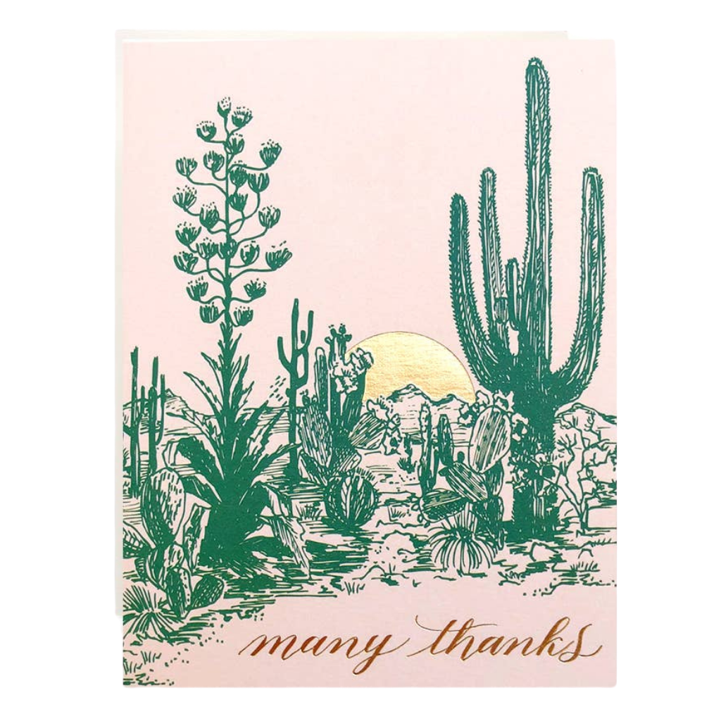 Cactus Sunset Many Thanks Card