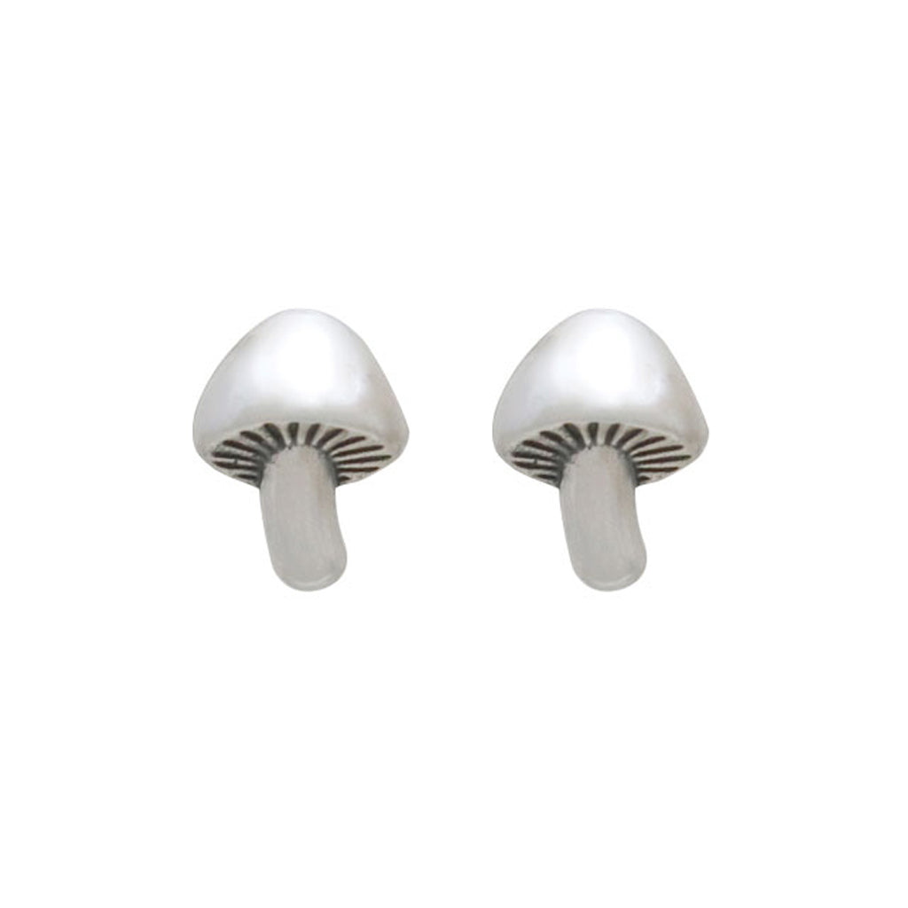 Tiny Charm Post Earrings - Mushroom