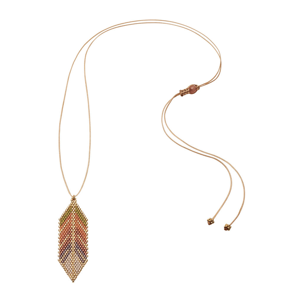 Ana Peregrina Large Pluma Necklace - Olive