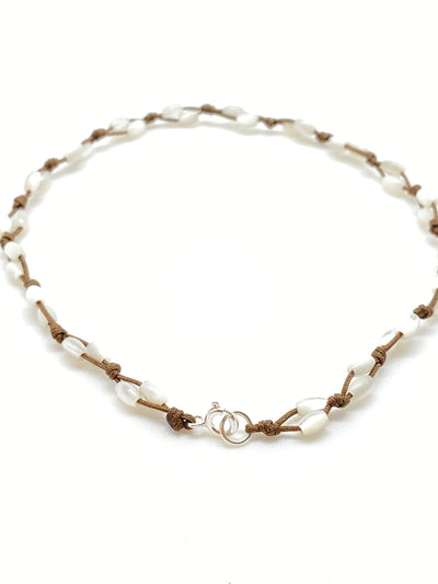 Mother of Pearl Fisherman's Anklet