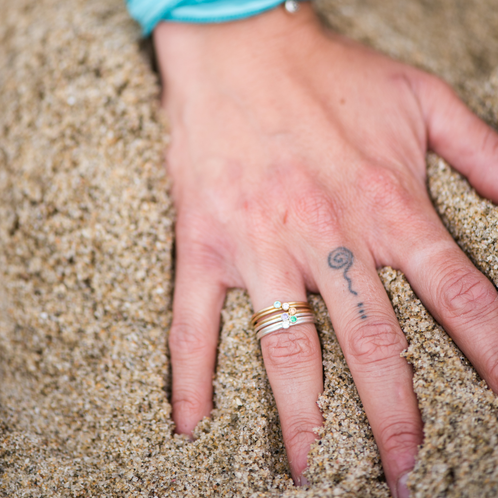 Final Sale - Stacking Birthstone Rings - Gold