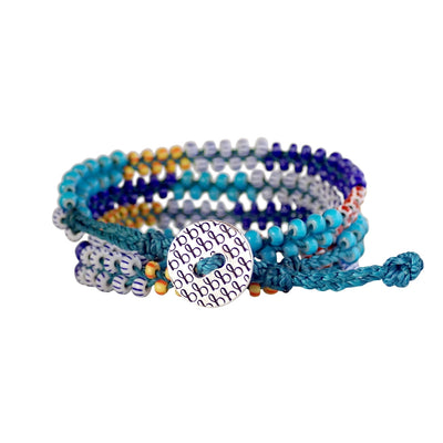 African Trade Bead wrap bracelet is adjustable, colorful and durable. A Bronwen Jewelry staple for your active lifestyle
