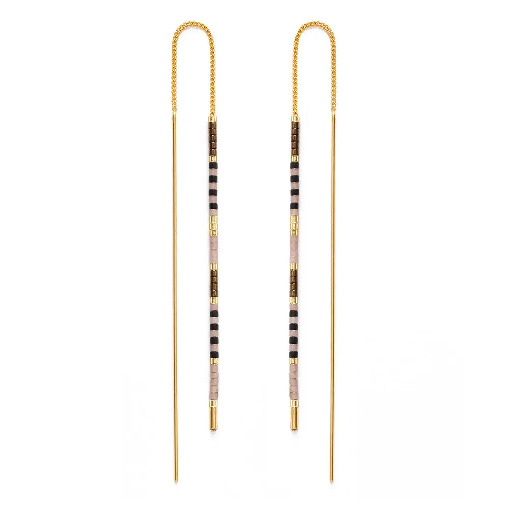 Miyuki Seed Bead Threader Earrings