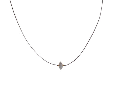 Teeny Crystal necklace is delicate and durable. A perfect Herkimer diamond at the center this is a Bronwen Jewelry bestseller